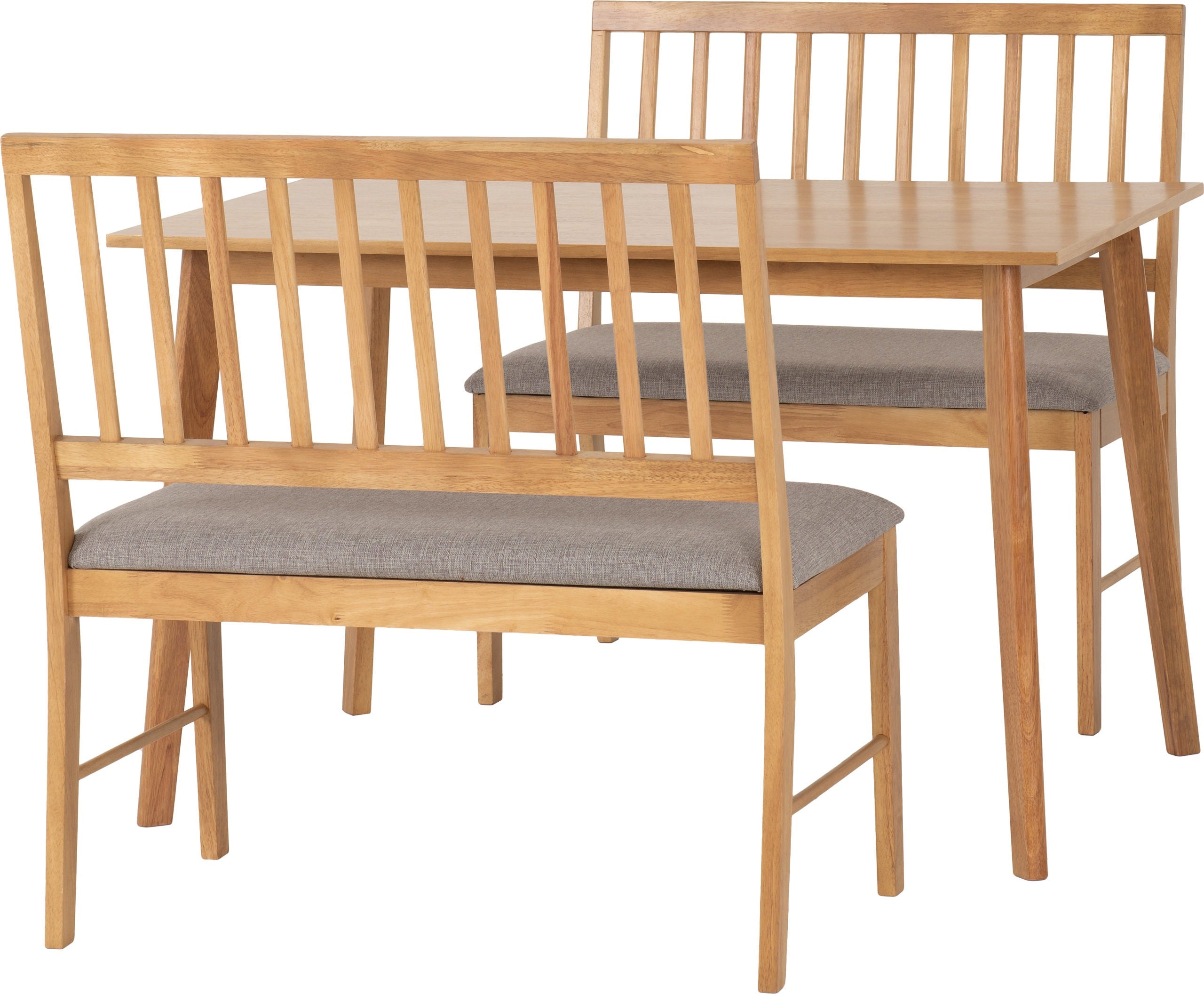 Austin 1+2 Dining Bench Set - Oak Effect/Grey Fabric