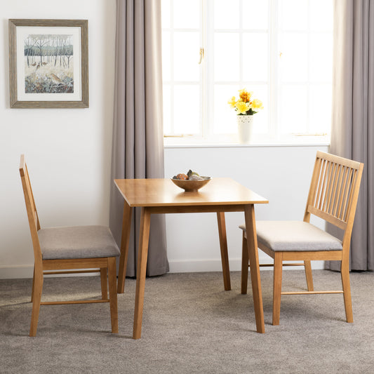 Austin 1+2 Dining Bench Set - Oak Effect/Grey Fabric