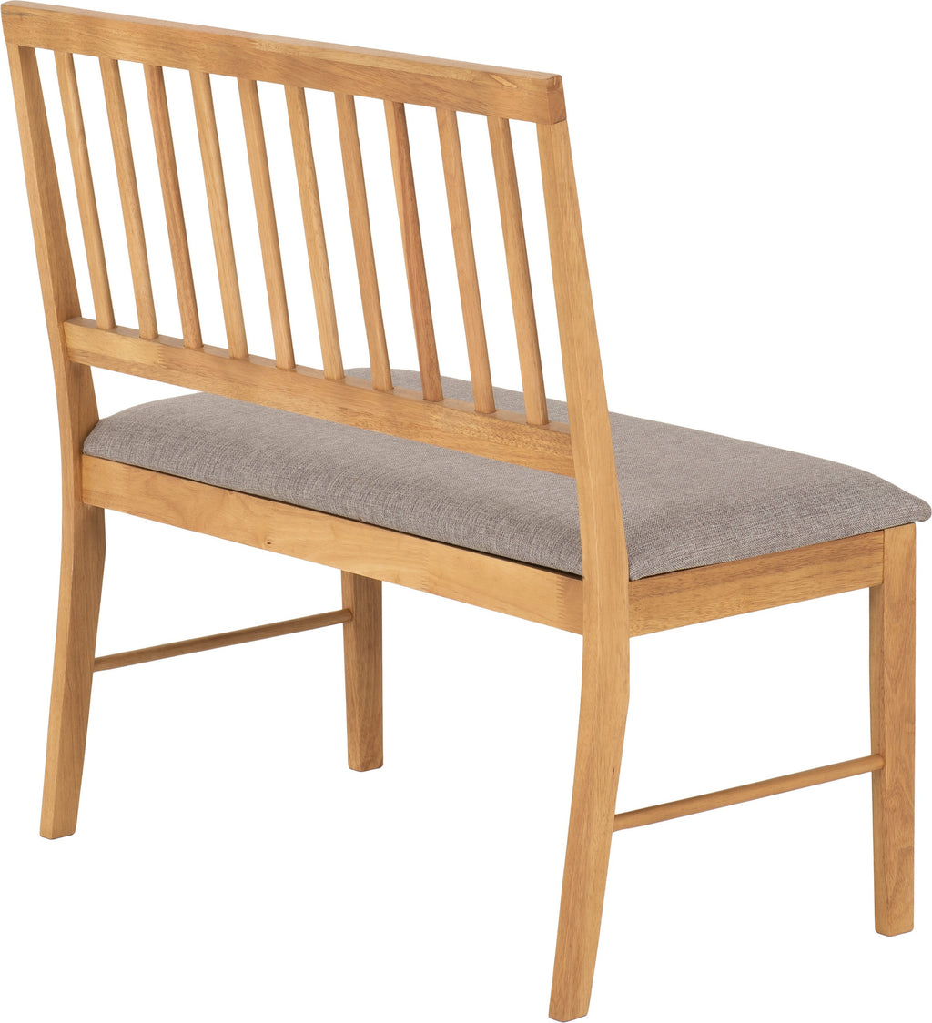 Austin 1+2 Dining Bench Set - Oak Effect/Grey Fabric