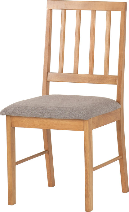 Austin Dining Chair (X2 Per Box) - Oak Effect/Grey Fabric