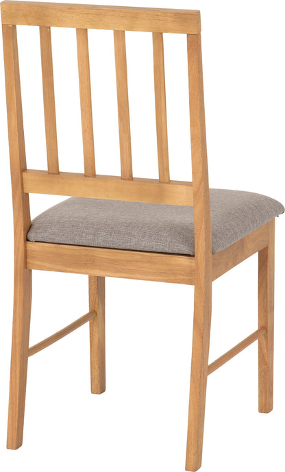 Austin Dining Chair (X2 Per Box) - Oak Effect/Grey Fabric