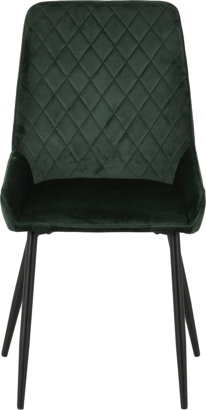 Avery Dining Chair (X2 Per Box) - Emerald Green Velvet