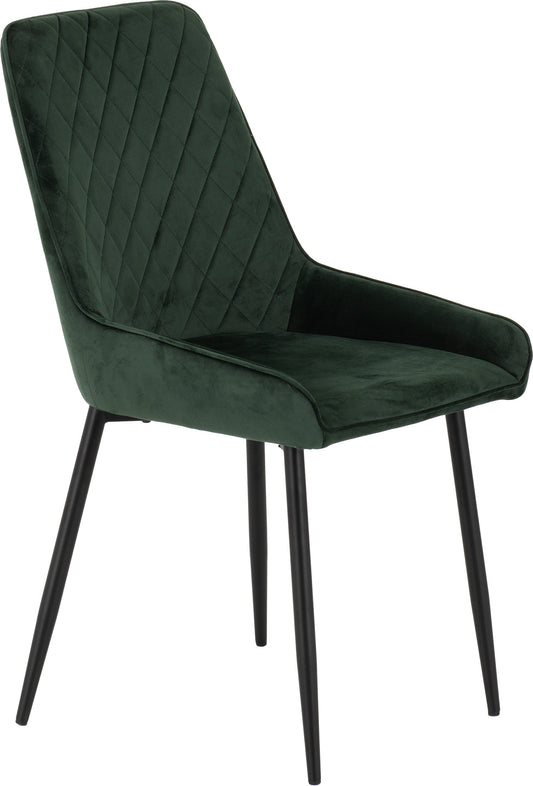 Avery Dining Chair (X2 Per Box) - Emerald Green Velvet