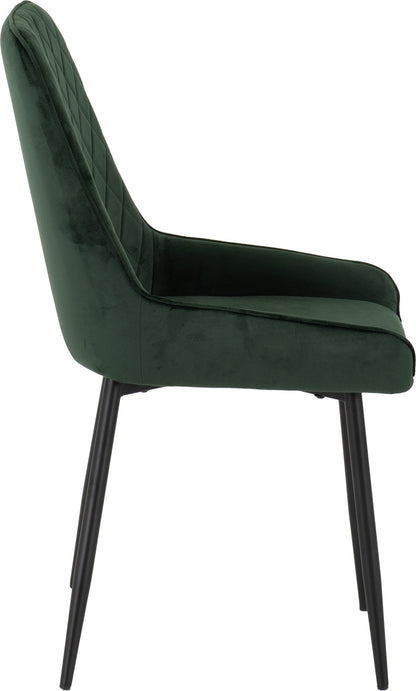 Avery Dining Chair (X2 Per Box) - Emerald Green Velvet