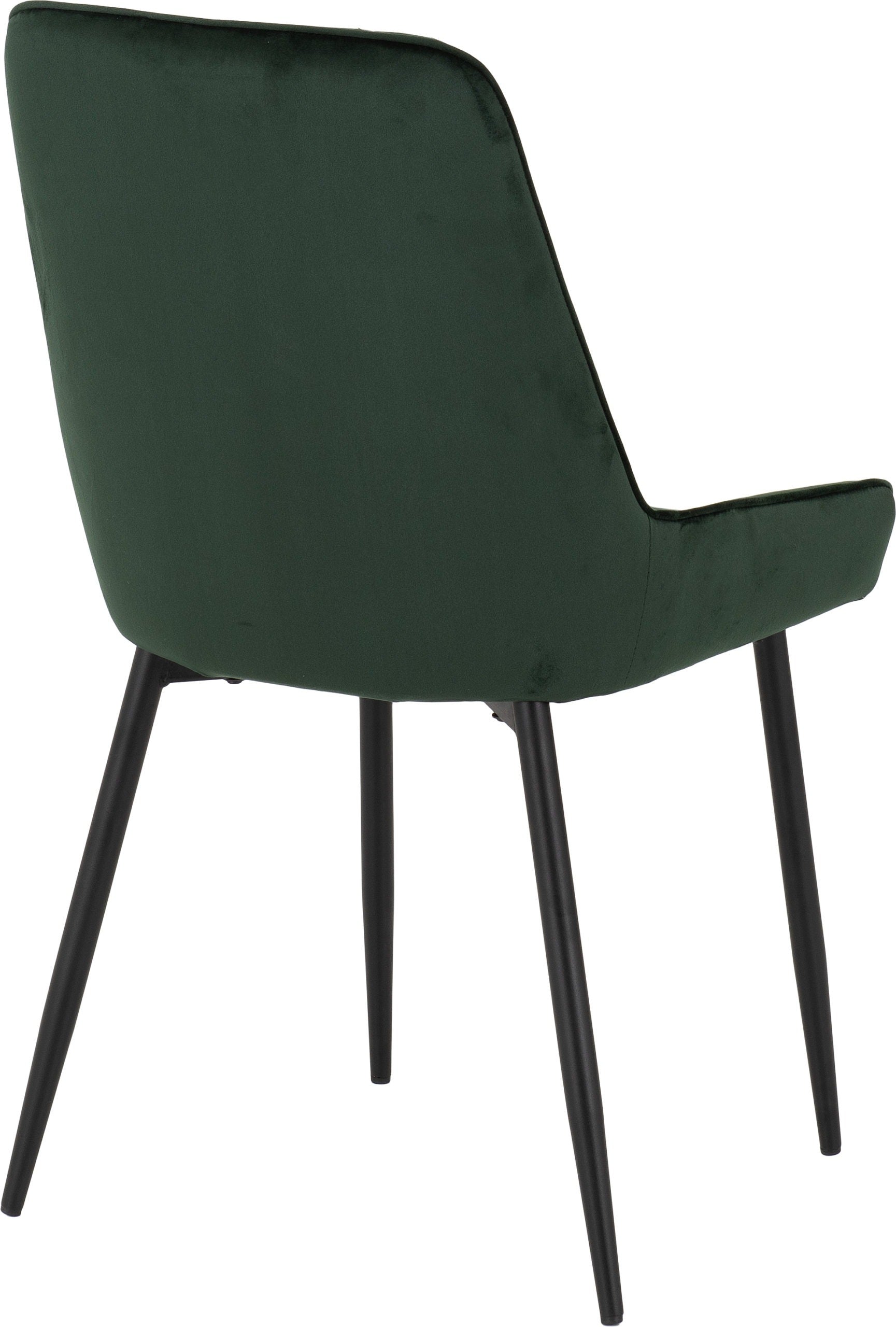 Athens Round & Avery Dining Set (X4 Chairs) - Concrete/Emerald Green Velvet