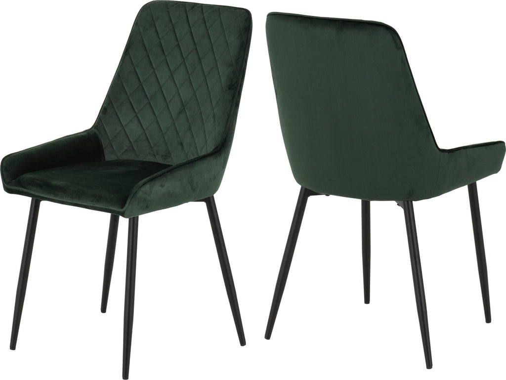 Avery Dining Chair (X2 Per Box) - Emerald Green Velvet