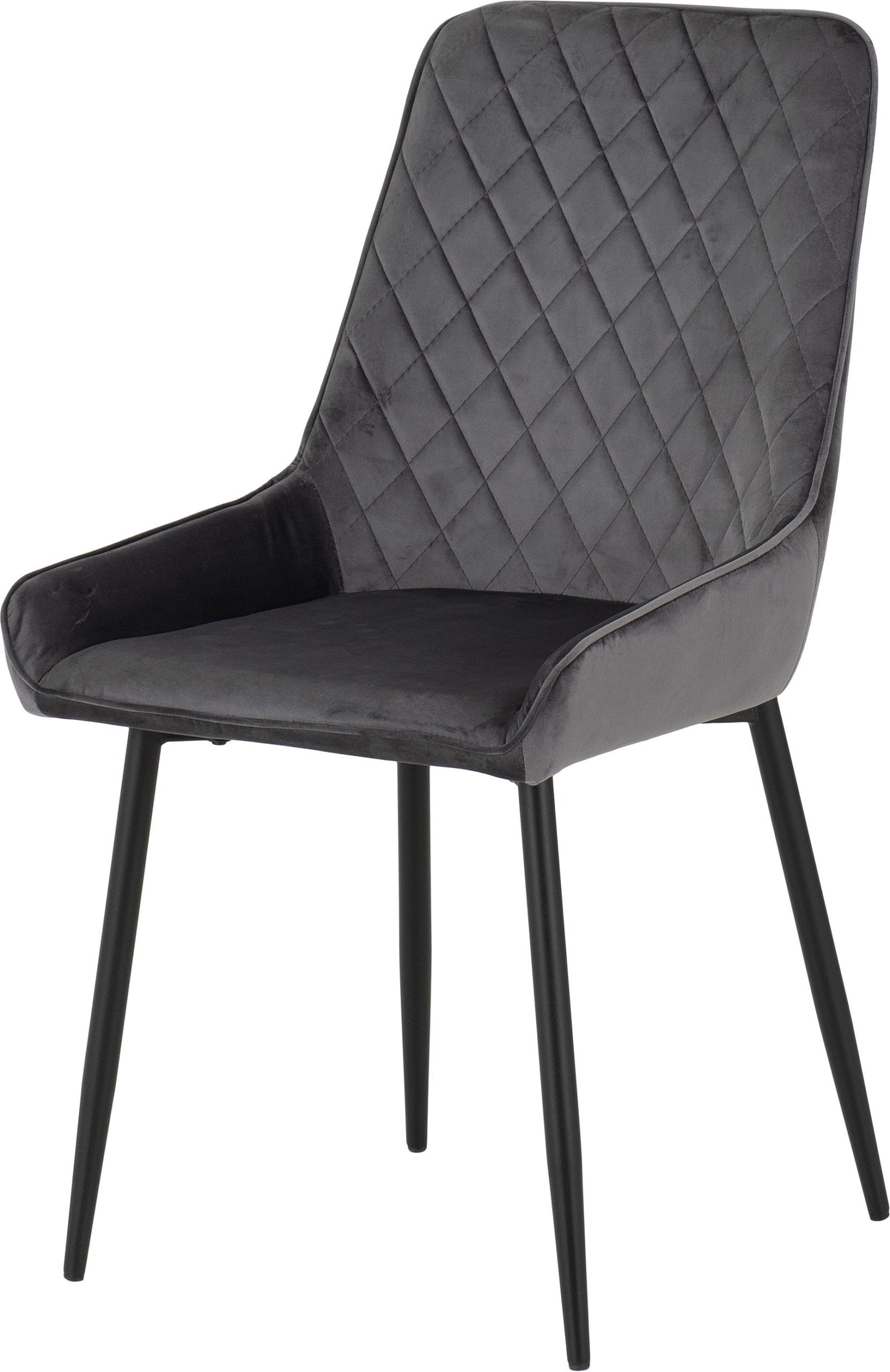 Athens Rect & Avery Dining Set (X4 Chairs) - Concrete/Grey Velvet