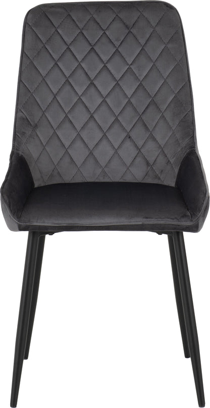 Avery Dining Chair (X2 Per Box) - Grey Velvet