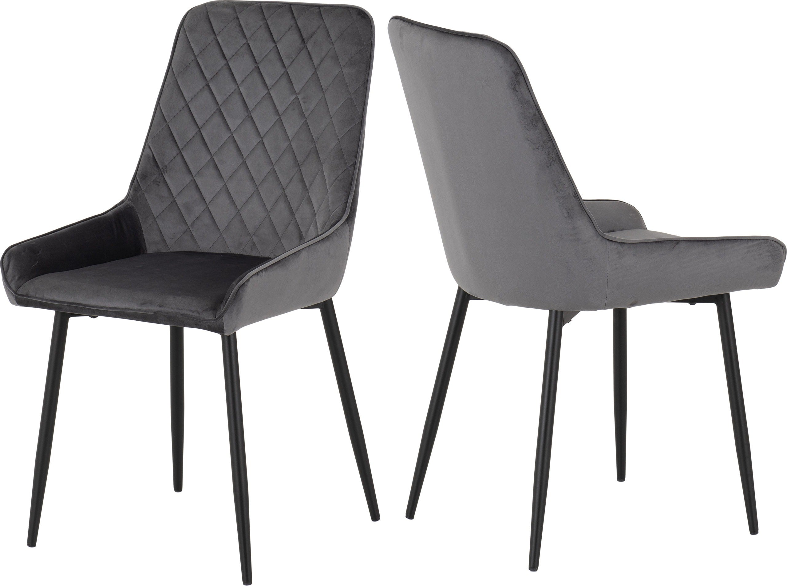 Avery Dining Chair (X2 Per Box) - Grey Velvet