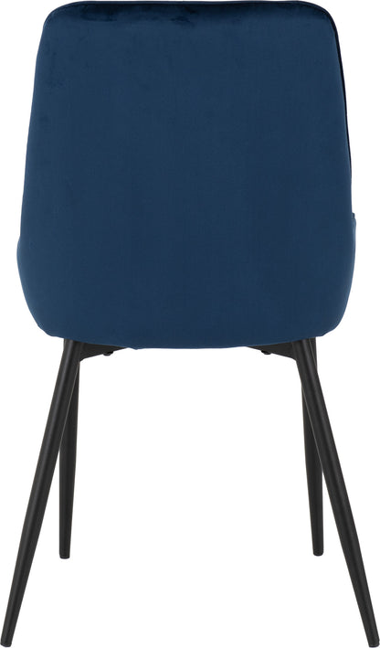 Avery Dining Chair (X2 Per Box) - Sapphire Blue Velvet