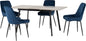 Avery Extending Dining Set (X4 Chairs) - Concrete/Sapphire Blue Velvet