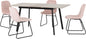 Avery & Lukas Extending Dining Set (X4 Chairs) - Concrete/Baby Pink Velvet