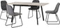 Avery & Lukas Extending Dining Set (X4 Chairs) - Concrete/Grey Velvet