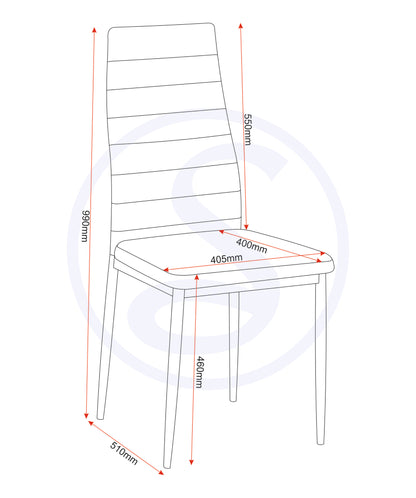 Abbey Small Dining Set (X4 Chairs) - Clear Glass/Grey/Grey Pu