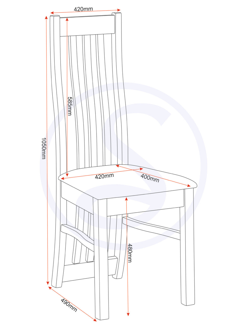 Ainsley Dining Chair (X2 Per Box) - Oak Veneer/Brown Pu