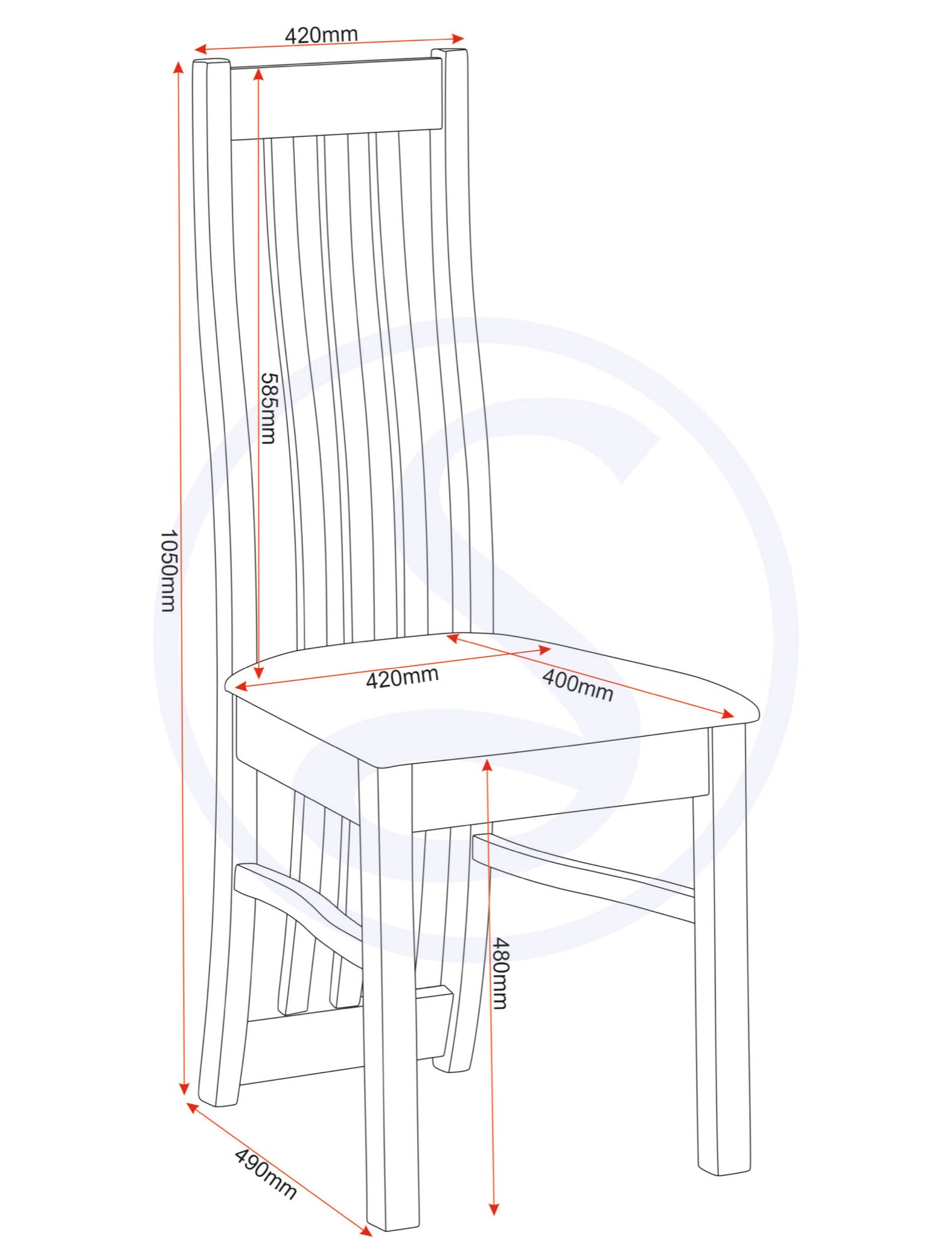 Ainsley Dining Chair (X2 Per Box) - Oak Veneer/Brown Pu