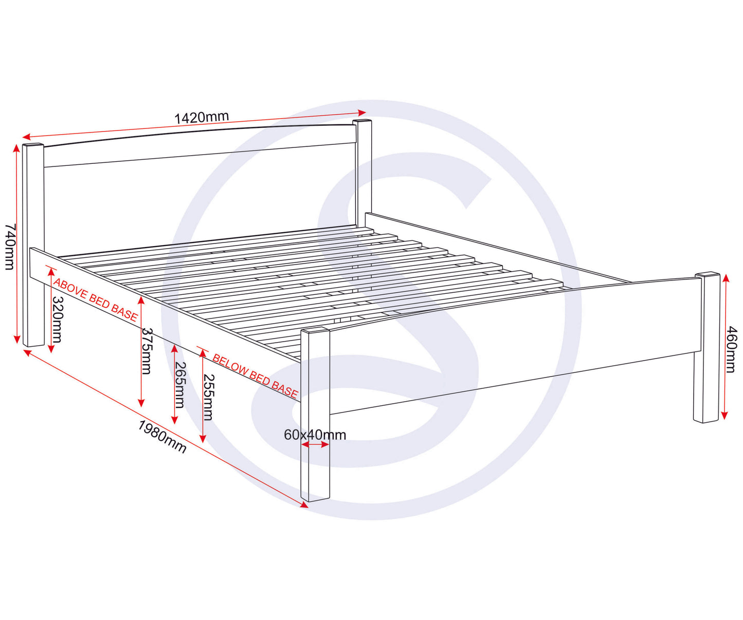 Amber 4'6" Bed - White