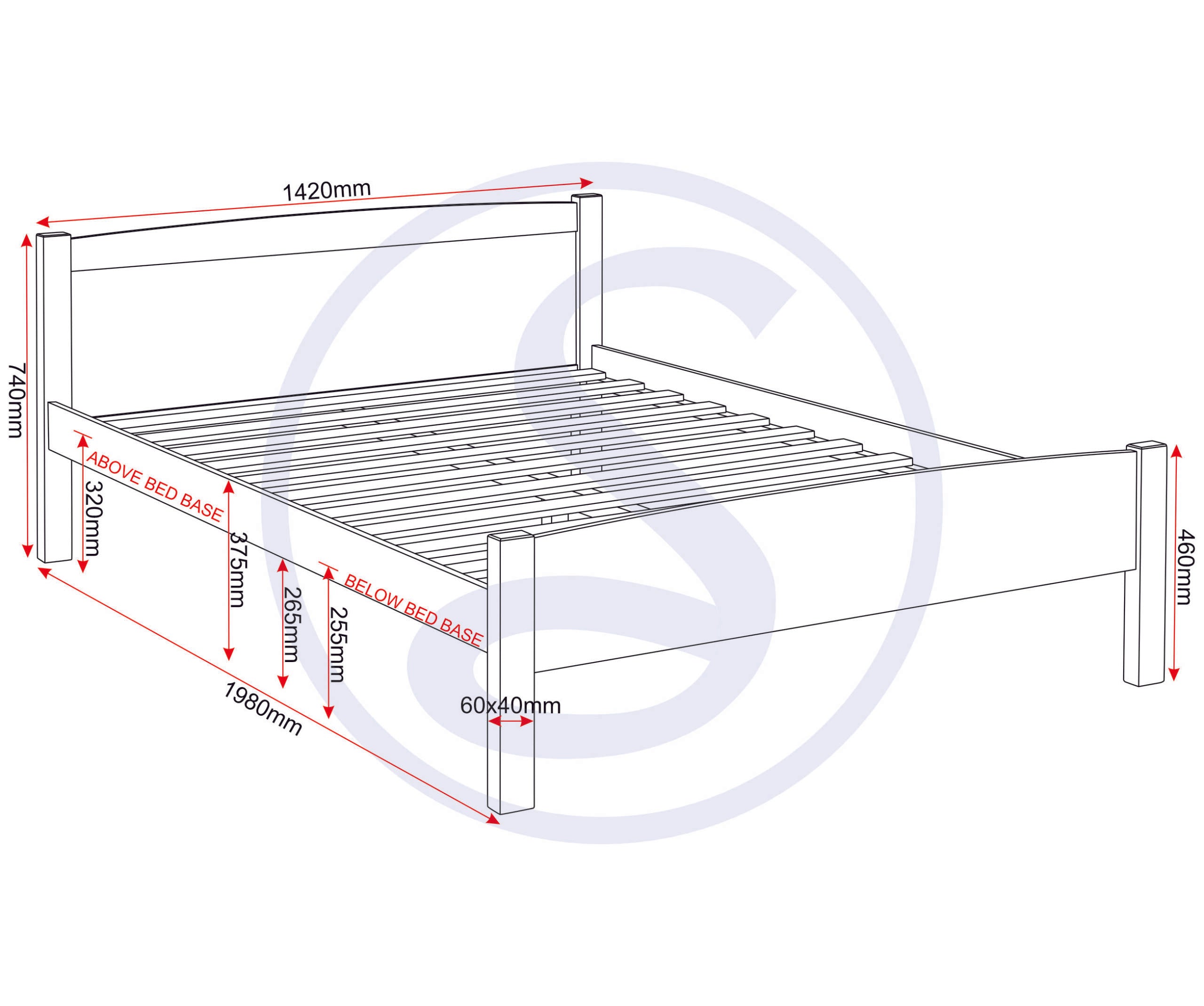 Amber 4'6" Bed - White