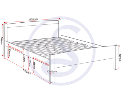 Amber 4'6" Bed - White