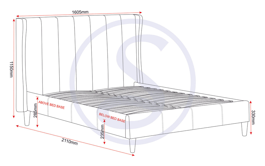 Amelia 4'6" Bed - Green Velvet Fabric