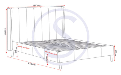 Amelia 5' Bed - Dark Grey Fabric