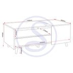 Aspen Coffee Table - White Oak/Stone Effect