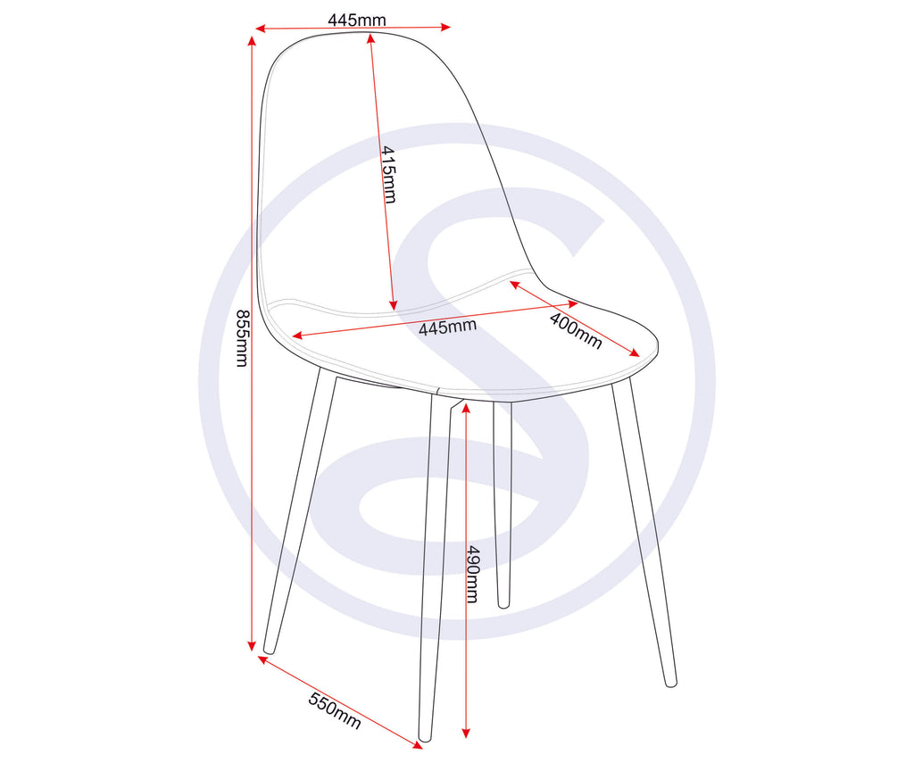 Athens Dining Chair (X2 Per Box) - Grey Pu