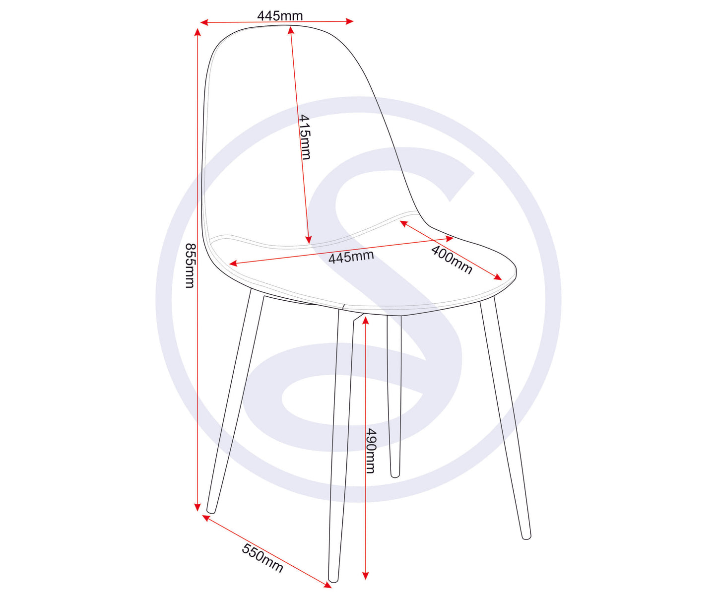 Athens Rectangular Dining Set (X4 Chairs) - Concrete Effect