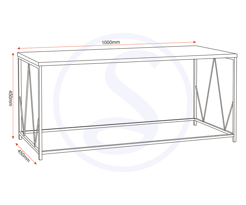 Athens Rectangular Coffee Table - Concrete Effect