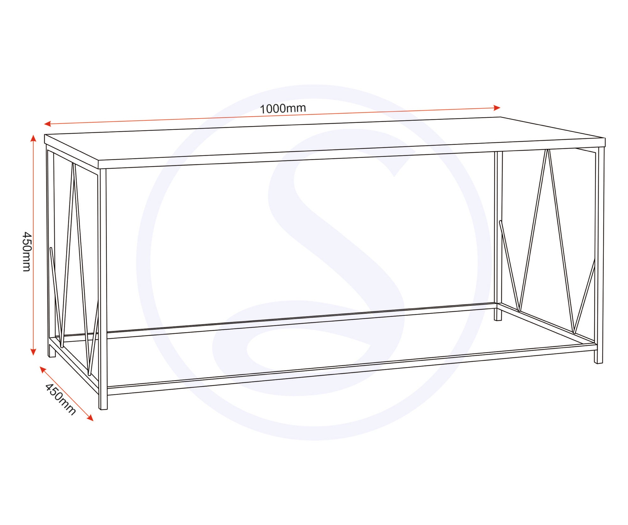 Athens Rectangular Coffee Table - Concrete Effect