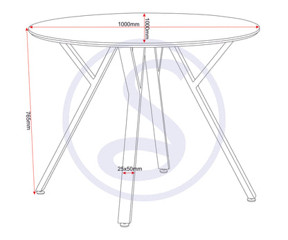 Athens Round Dining Table - Concrete Effect
