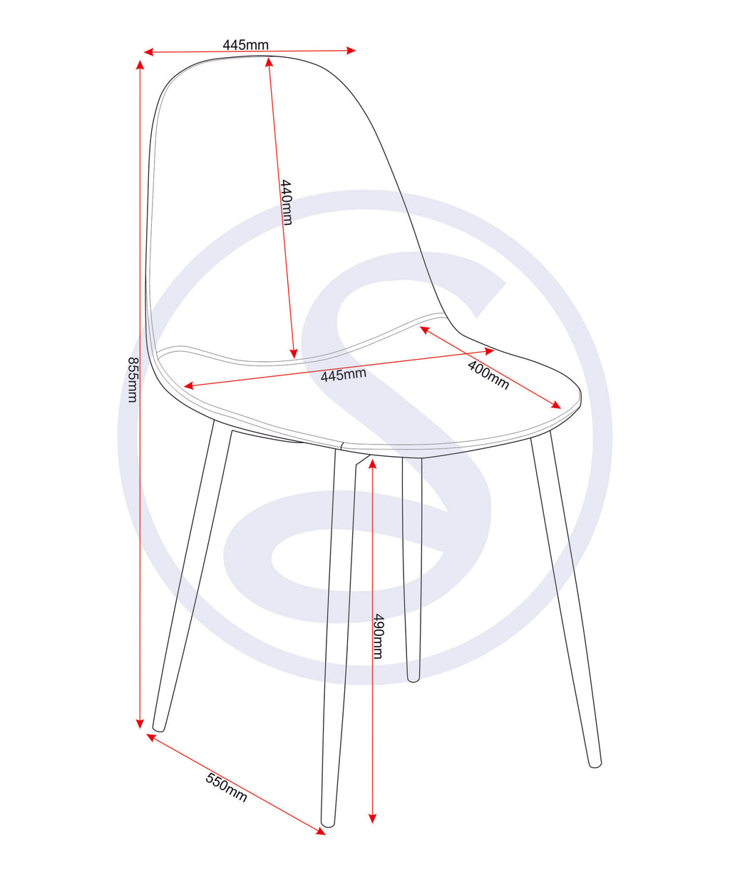 Athens Dining Chair (X2 Per Box) - Brown Pu