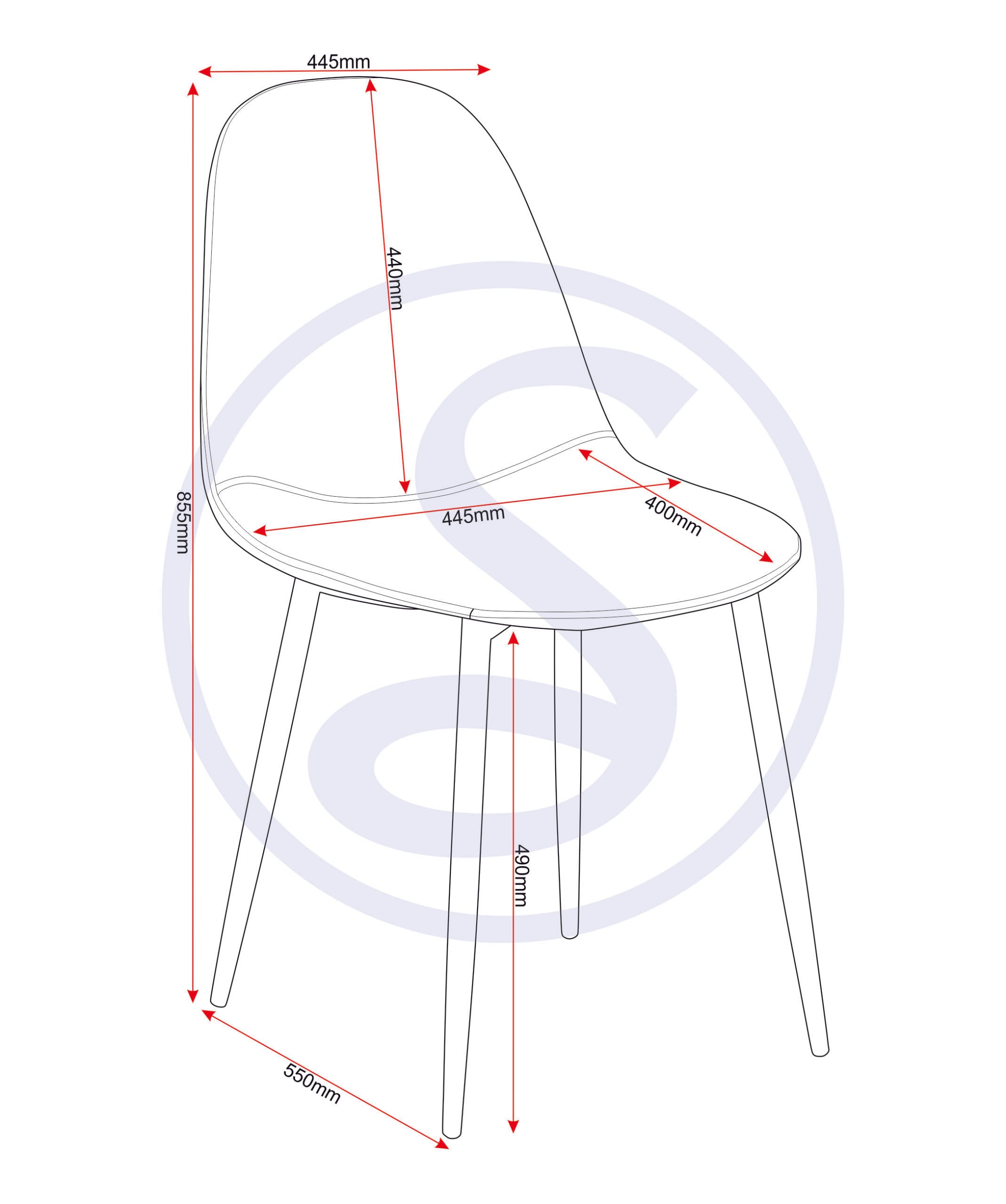 Athens Dining Chair (X2 Per Box) - Brown Pu