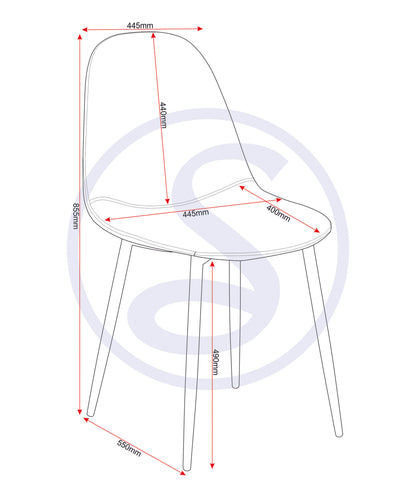 Athens Dining Chair (X2 Per Box) - Brown Pu