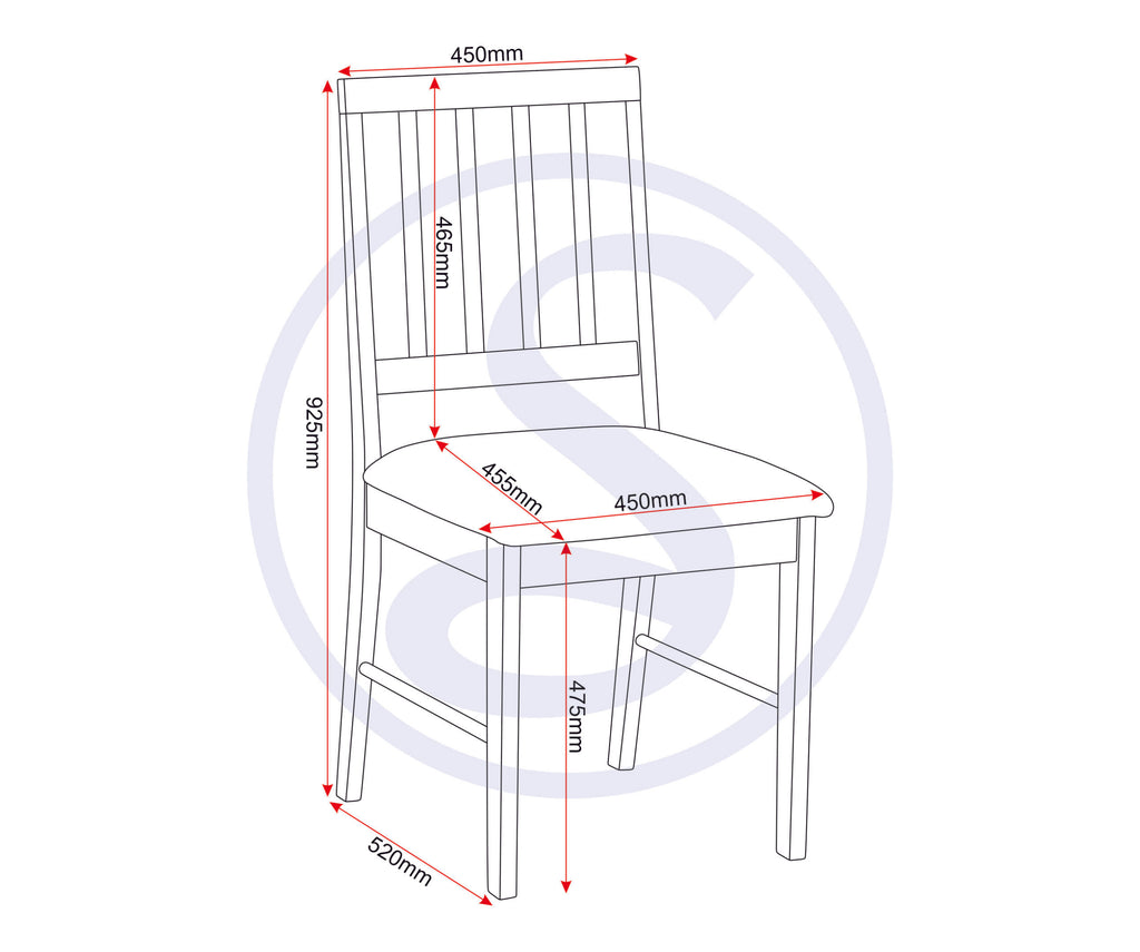 Austin Dining Chair (X2 Per Box) - Oak Effect/Grey Fabric