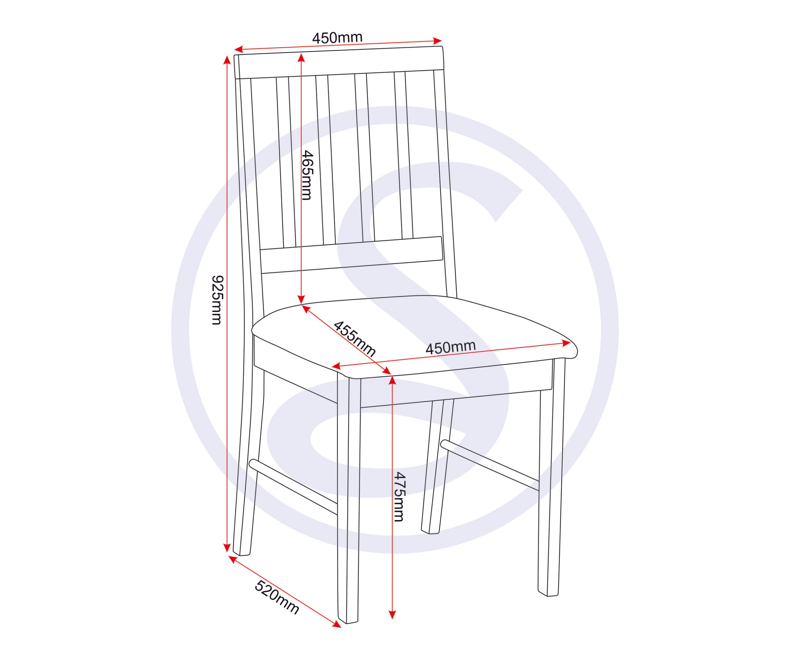 Austin Dining Chair (X2 Per Box) - Oak Effect/Grey Fabric