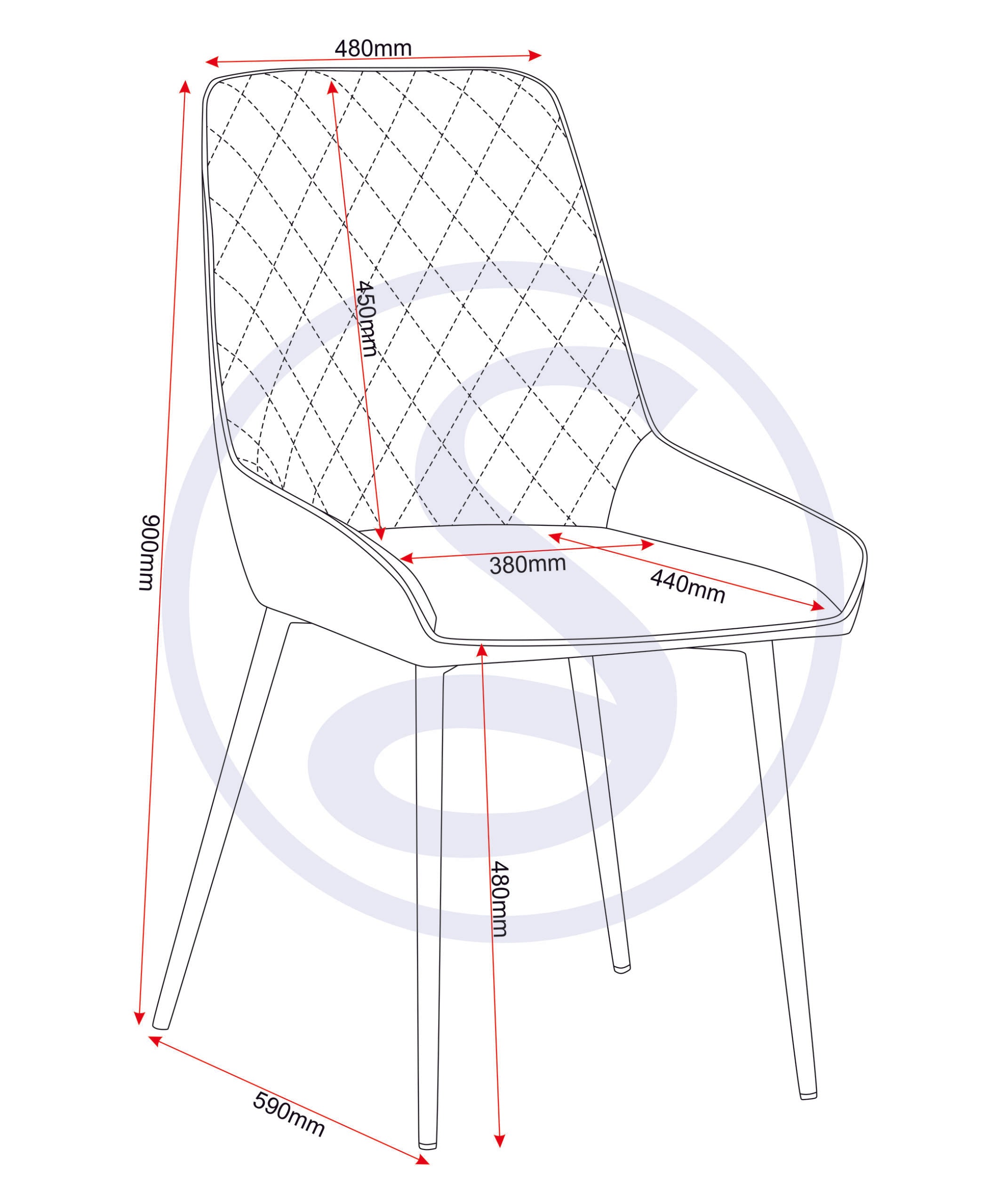 Athens Rect & Avery Dining Set (X4 Chairs) - Concrete/Sapphire Blue Velvet