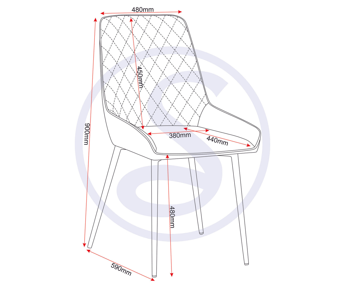 Athens Rect & Avery Dining Set (X4 Chairs) - Concrete/Grey Velvet