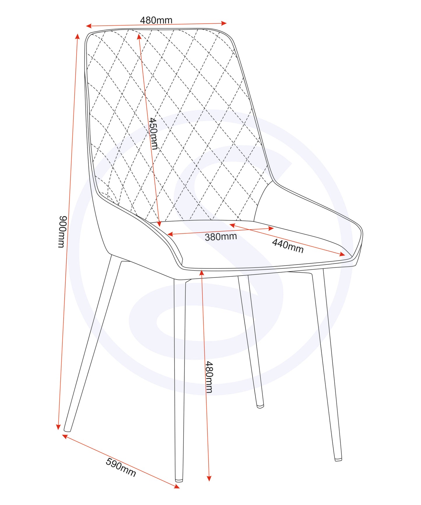 Athens Round & Avery Dining Set (X4 Chairs) - Concrete/Grey Velvet