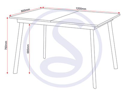 Avery Extending Dining Table - Concrete/Grey Oak Effect