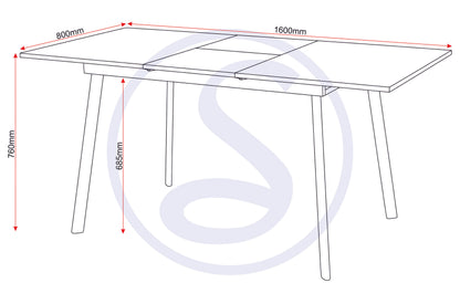Avery Extending Dining Table - Concrete/Grey Oak Effect