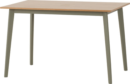 Balfour 1+4 Dining Set - Sage Green/Oak Effect/Mink Microsuede