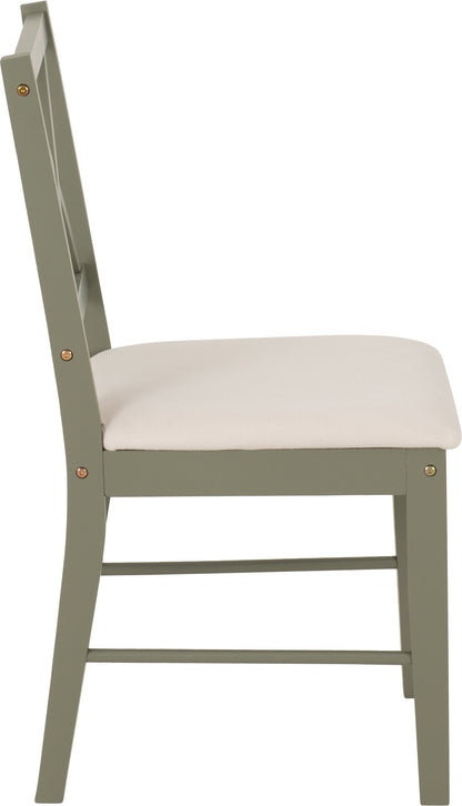 Balfour 1+4 Dining Set - Sage Green/Oak Effect/Mink Microsuede