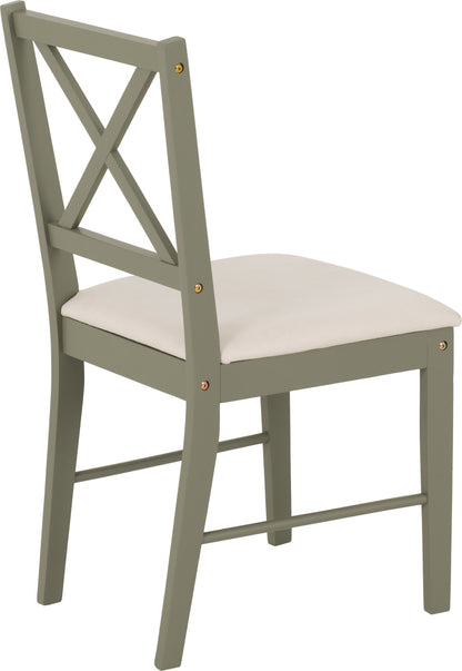 Balfour 1+4 Dining Set - Sage Green/Oak Effect/Mink Microsuede