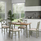 Balfour 1+4 Dining Set - Sage Green/Oak Effect/Mink Microsuede