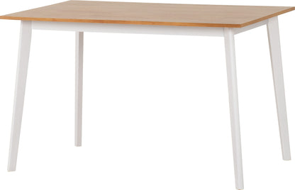 Balfour 1+4 Dining Set - White/Oak Effect/Grey Fabric