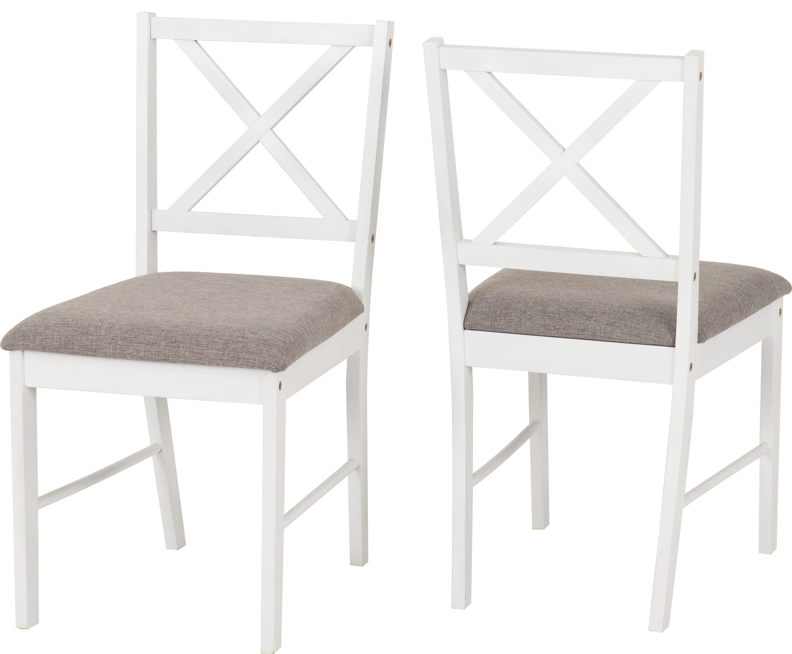 Balfour 1+4 Dining Set - White/Oak Effect/Grey Fabric