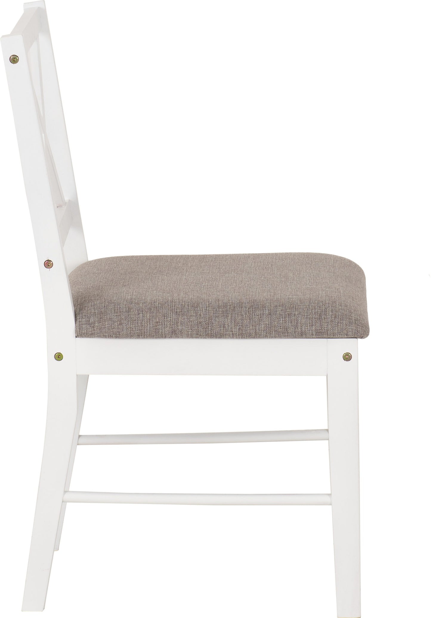 Balfour 1+4 Dining Set - White/Oak Effect/Grey Fabric