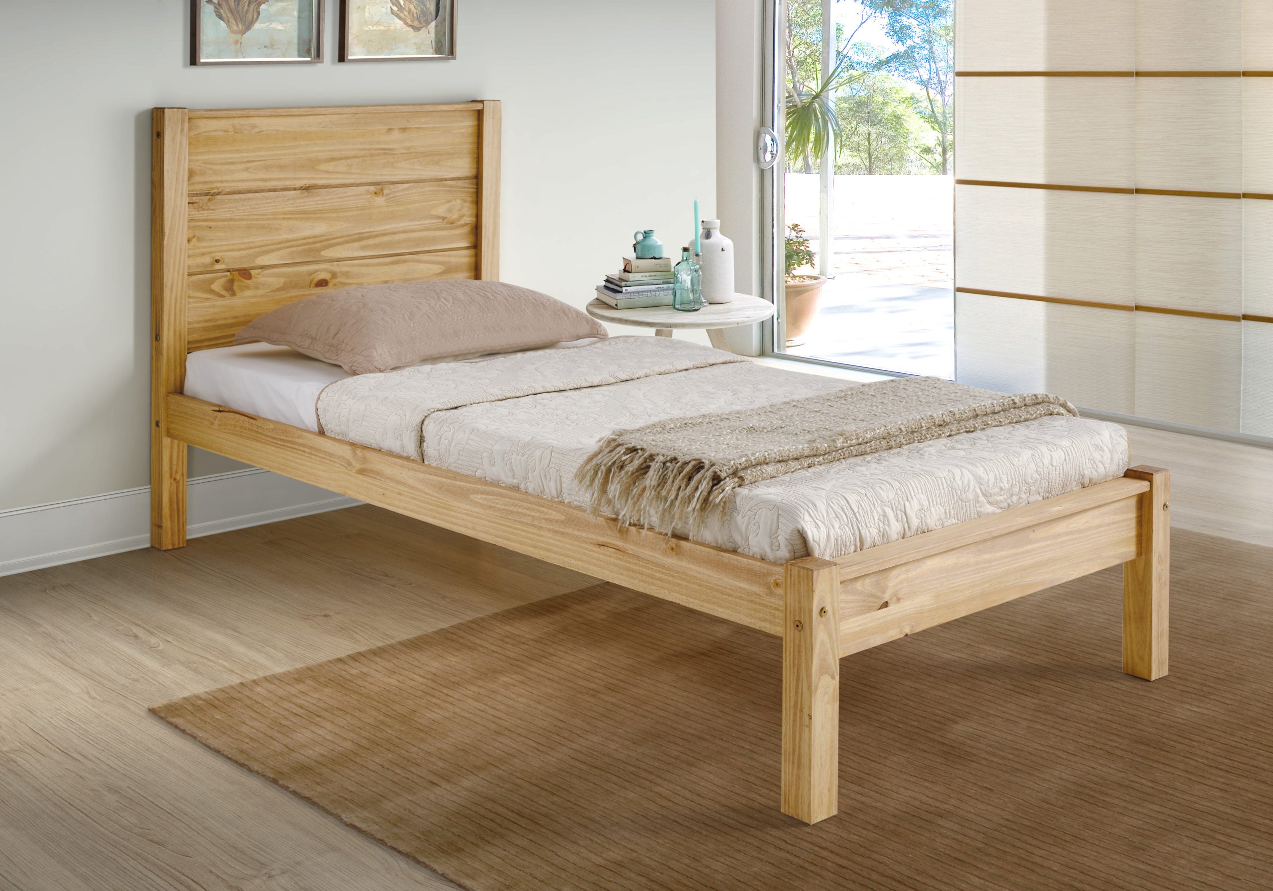 Barton 3' Bed - Waxed Pine