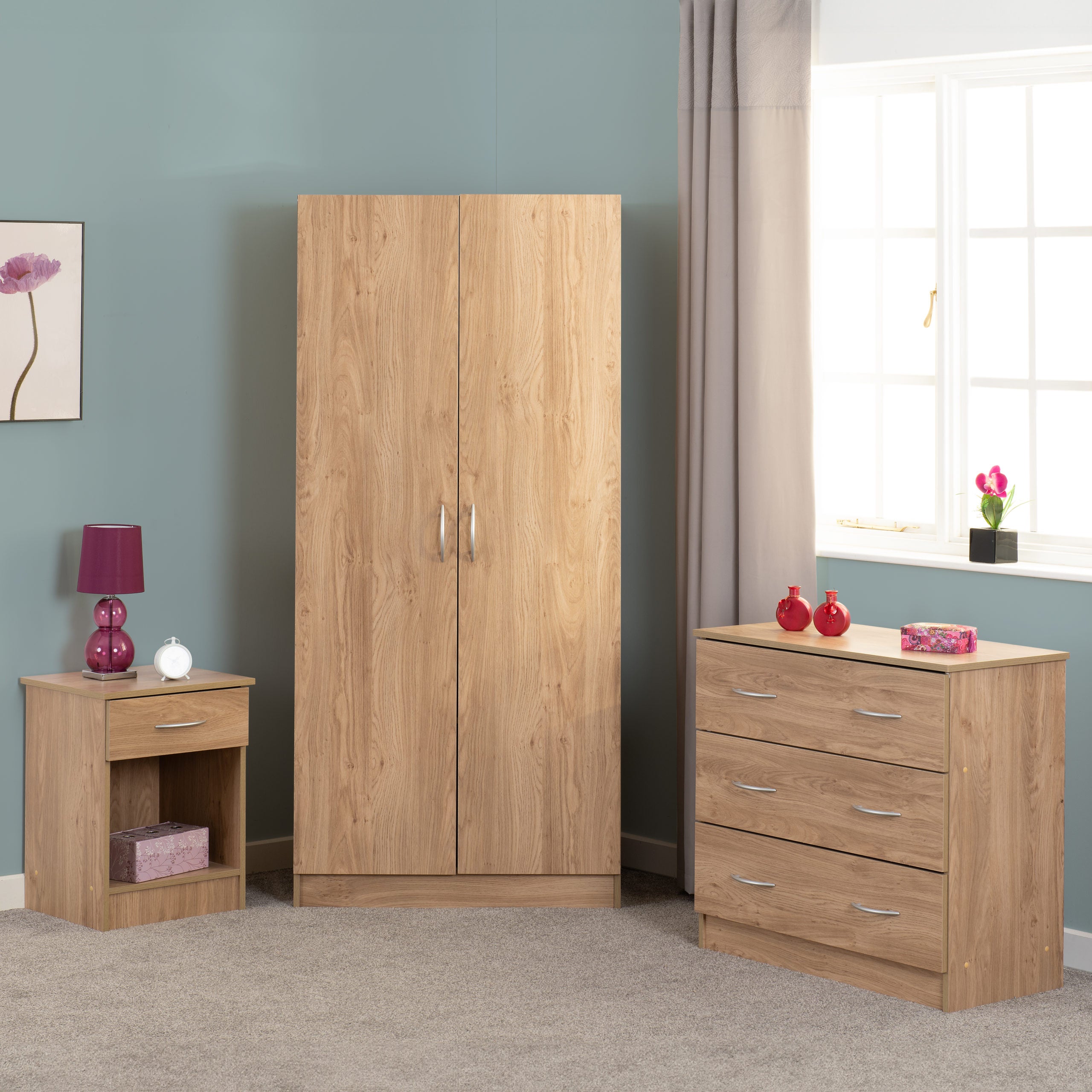 Bellingham 3 Drawer Chest - Oak Effect Veneer